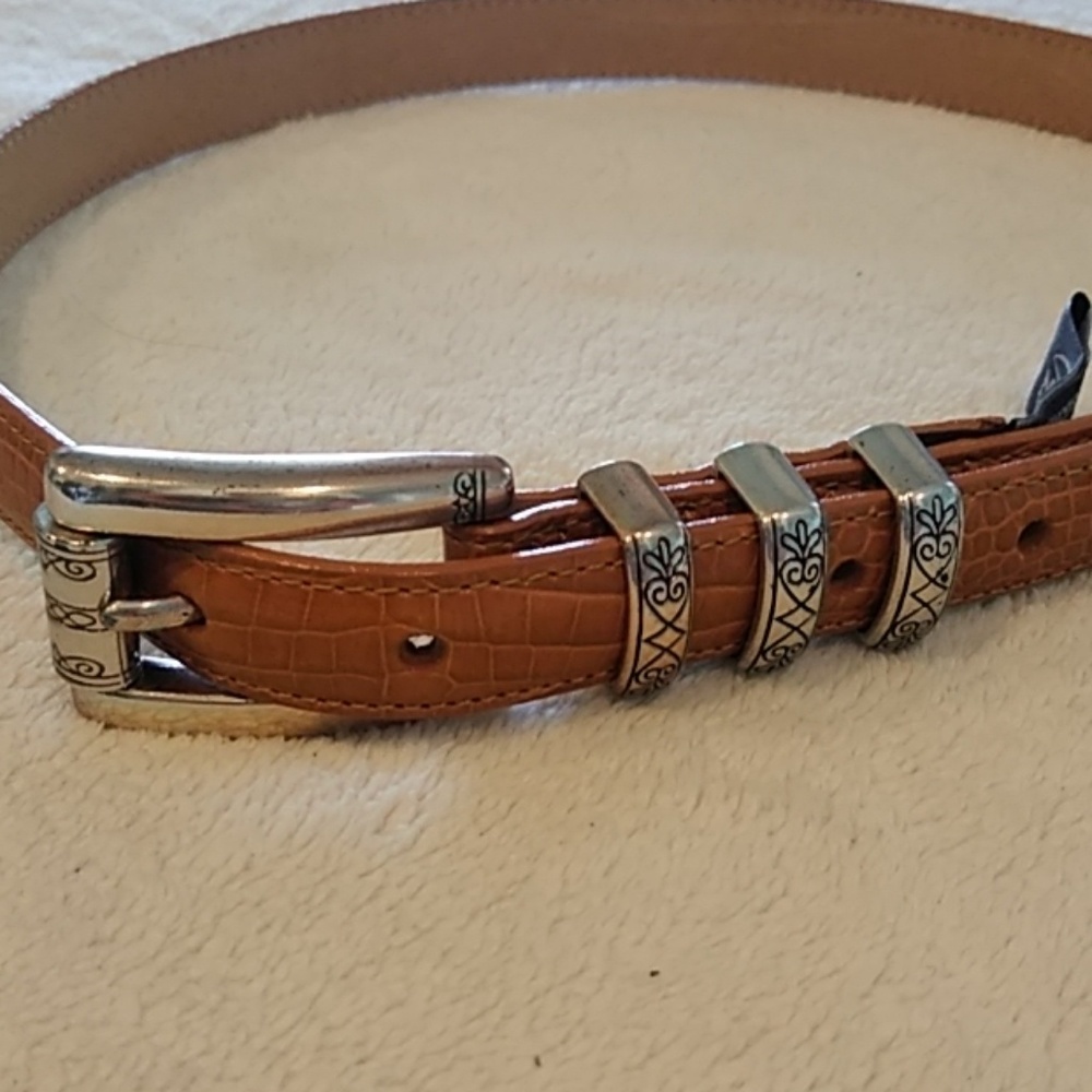Brighton alligator looking tan belt